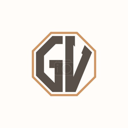 Modern Letter GV Logo for Corporate Business Brand Identity. Creative GV Logo Design.