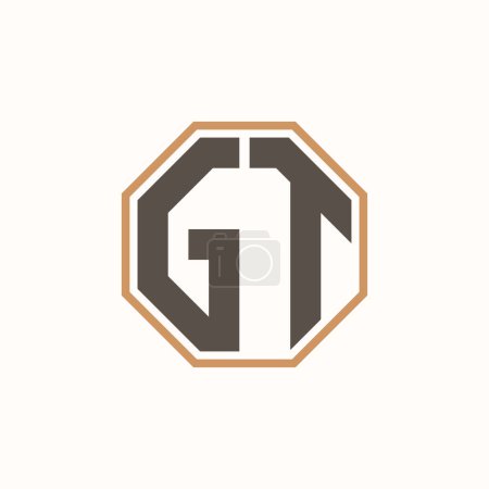 Modern Letter GT Logo for Corporate Business Brand Identity. Creative GT Logo Design.