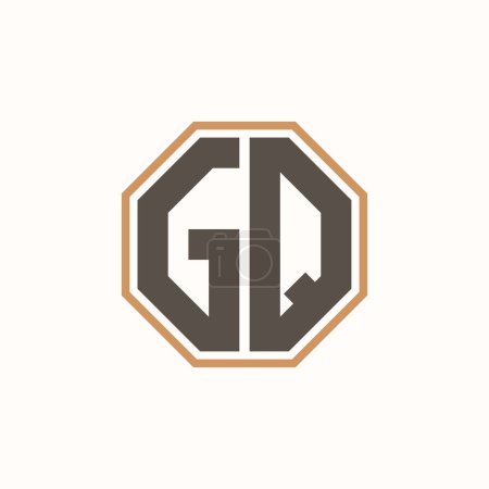 Lettre moderne logo GQ pour l'identité de marque de l'entreprise. Conception créative de logo GQ.