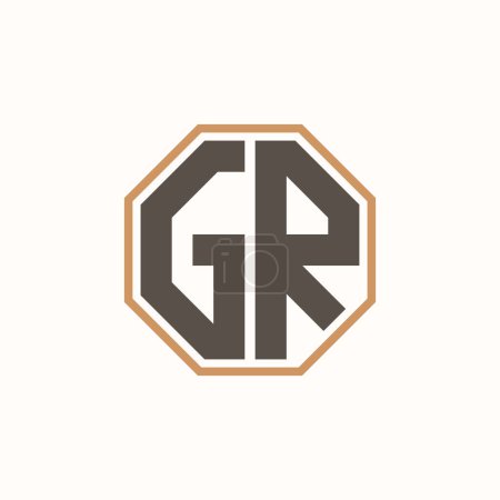 Modern Letter GR Logo for Corporate Business Brand Identity. Creative GR Logo Design.