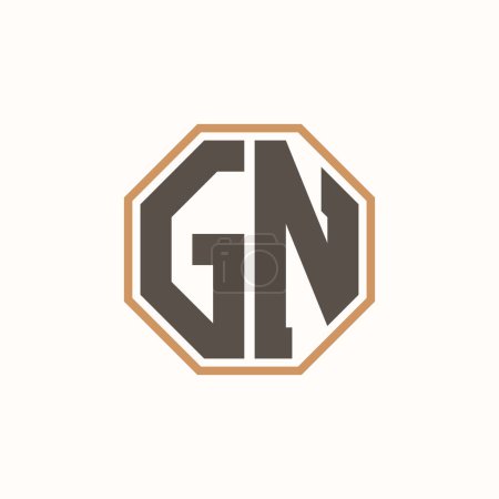 Lettre moderne Logo GN pour l'identité de marque de l'entreprise. Conception créative du logo GN.