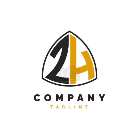 Initial Letter ZH Logo Design. Alphabet ZH Logo Template