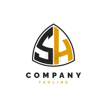 Initial Letter SH Logo Design. Alphabet SH Logo Vorlage