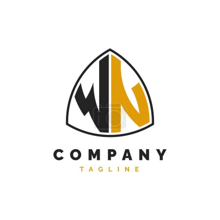 Initial Letter WN Logo Design. Alphabet WN Logo Template