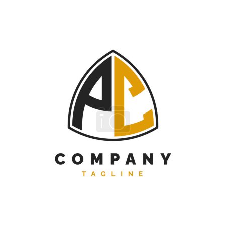 Initial Letter PC Logo Design. Alphabet PC Logo Template