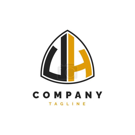 Initial Letter UH Logo Design. Alphabet UH Logo Template