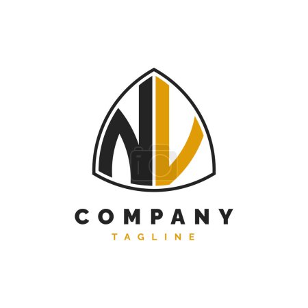 Initial Letter NV Logo Design. Alphabet NV Logo Template