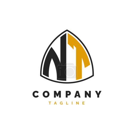 Initial Letter NT Logo Design. Alphabet NT Logo Template