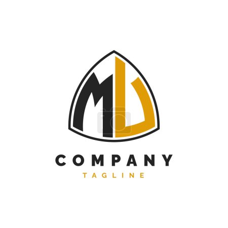 Lettre initiale MU Logo Design. Modèle de logo Alphabet MU