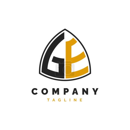 Letra inicial Diseño de Logo GE. Plantilla de logotipo GE del alfabeto