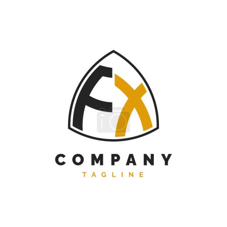 Carta Inicial FX Logo Design. Plantilla de logotipo FX del alfabeto