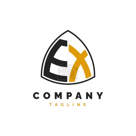 Initial Letter EX Logo Design. Alphabet EX Logo Template