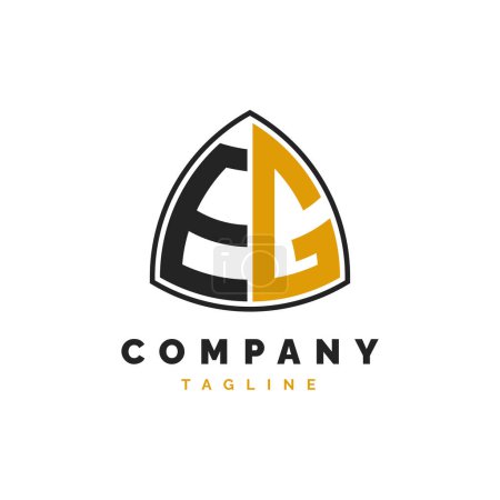 Letra inicial EG Logo Design. Plantilla de logotipo del alfabeto EG