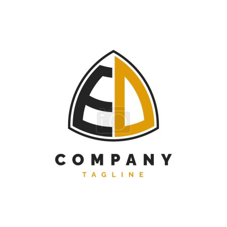 Initial Letter ED Logo Design. Alphabet ED Logo Template