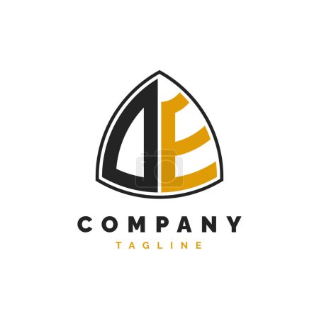 Initial Letter DE Logo Design. Alphabet DE Logo Template