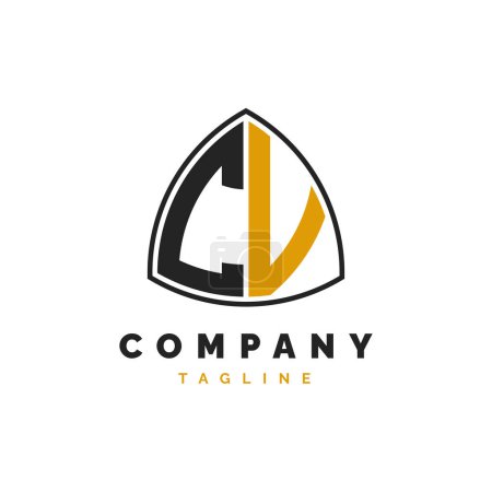 Initial Letter CV Logo Design. Alphabet CV Logo Template