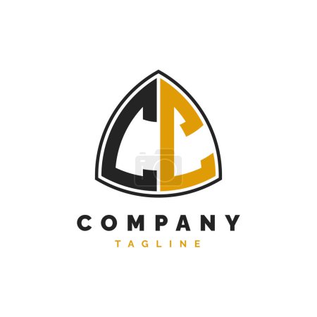 Ilustración de Letra inicial CC Logo Design. Plantilla de logotipo CC del alfabeto - Imagen libre de derechos