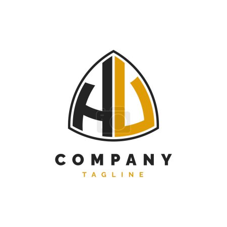 Initial Letter HU Logo Design. Alphabet HU Logo Vorlage