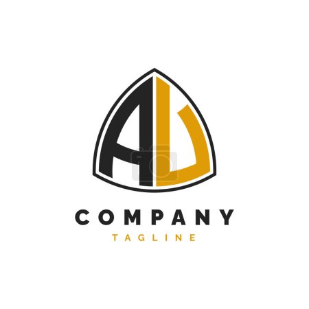 Initial Letter AU Logo Design. Alphabet AU Logo Template