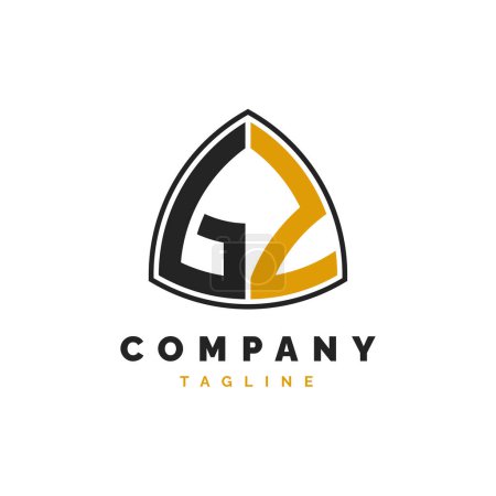 Initial Letter GZ Logo Design. Alphabet GZ Logo Template