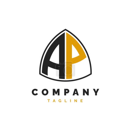 Lettre initiale Conception du logo AP. Modèle de logo Alphabet AP
