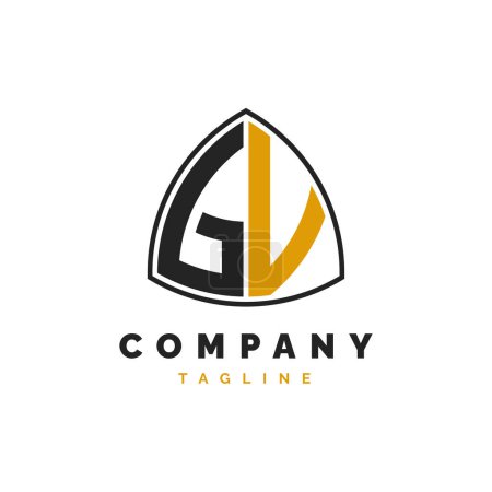 Letra inicial Diseño de Logo GV. Plantilla de logotipo de alfabeto GV