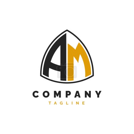 Lettre initiale AM Logo Design. Modèle de logo Alphabet AM