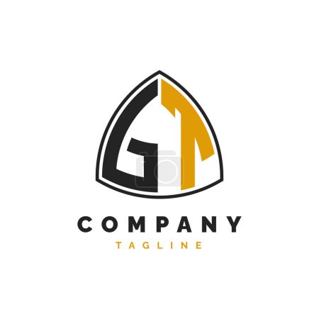Initial Letter GT Logo Design. Alphabet GT Logo Template