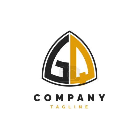 Lettre initiale GQ Logo Design. Modèle de logo Alphabet GQ