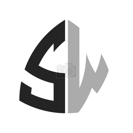 Modernes, kreatives SW Logo Design. Brief SW Icon für jedes Unternehmen und Unternehmen