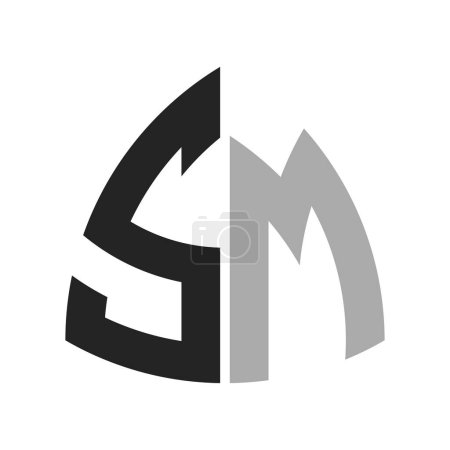 Modern Creative SM Logo Design. Letter SM Icon for any Business and Company