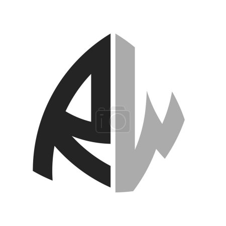 Diseño de Logo RW Creativo Moderno. Letra RW Icono para cualquier empresa y empresa