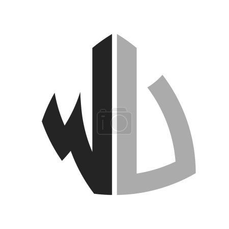 Modern Creative WU Logo Design. Letter WU Icon for any Business and Company