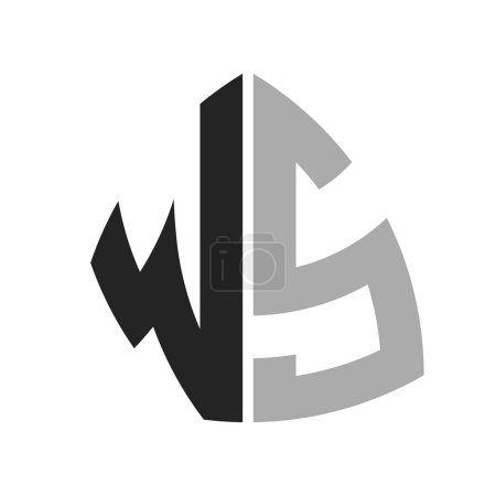 Modernes, kreatives WS Logo Design. Brief WS Icon für jedes Unternehmen und Unternehmen