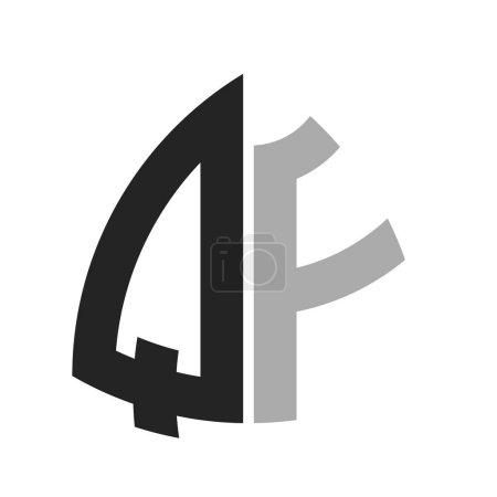 Diseño creativo moderno del logotipo de QF. Letra QF icono para cualquier negocio y empresa
