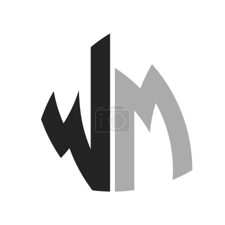 Modernes kreatives WM-Logo-Design. Buchstabe WM-Ikone für jedes Unternehmen
