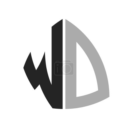 Illustration for Modern Creative WD Logo Design. Letter WD Icon for any Business and Company - Royalty Free Image
