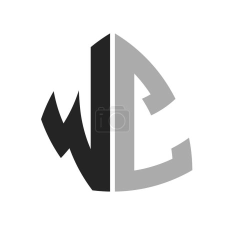 Diseño creativo moderno del logotipo del WC. Carta Icono WC para cualquier negocio y empresa