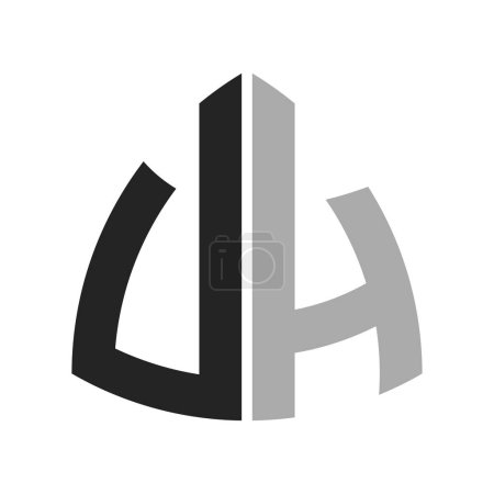 Modern Creative UH Logo Design. Letter UH Icon for any Business and Company
