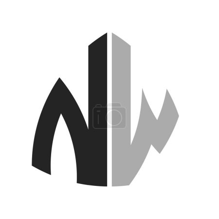 Conception créative moderne de logo de NW. Lettre NW Icône pour toute entreprise et entreprise