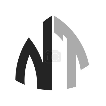 Diseño creativo moderno del logotipo de NT. Carta NT icono para cualquier negocio y empresa