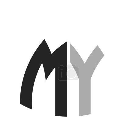 Modernes, kreatives MY Logo Design. Brief MEINE Ikone für jedes Unternehmen und Unternehmen