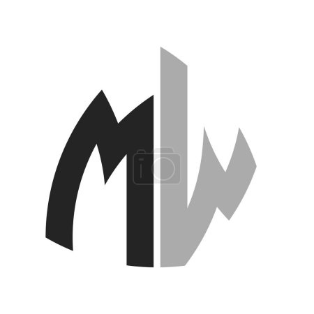Modernes kreatives MW-Logo-Design. Brief MW Icon für jedes Unternehmen und Unternehmen