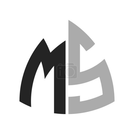 Téléchargez les illustrations : Design de logo MS créatif moderne. Lettre MS Icon pour toute entreprise - en licence libre de droit