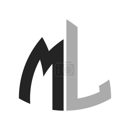 Modern Creative ML Logo Design. Letter ML Icon for any Business and Company