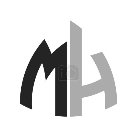 Modern Creative MH Logo Design. Letter MH Icon for any Business and Company