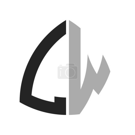 Modern Creative LW Logo Design. Letter LW Icon for any Business and Company