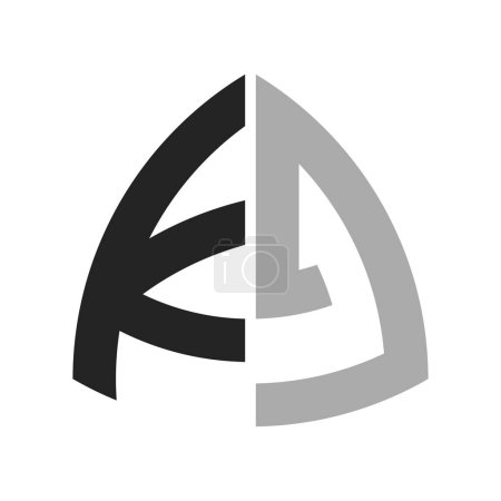 Diseño creativo moderno del logotipo de KJ. Letra KJ icono para cualquier negocio y empresa