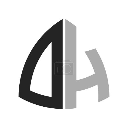 Modernes, kreatives DH Logo Design. Brief DH Icon für jedes Unternehmen und Unternehmen