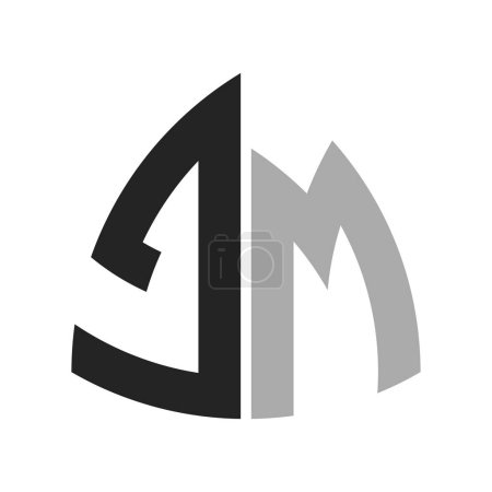 Diseño creativo moderno del logotipo de JM. Carta Icono de JM para cualquier negocio y empresa